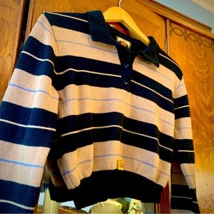 FB COUNTY Long-sleeved Charlie Brown Crop Top  - Black/Tan/Grey